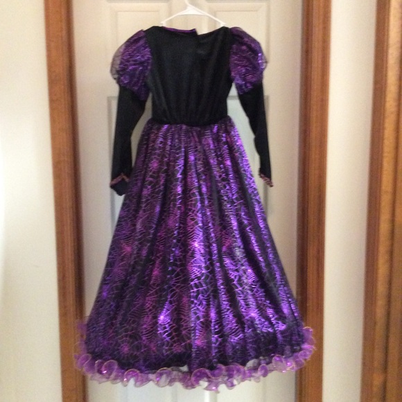 Chasing Fireflies Hallows Eve Spider Witch Purple Black Velvet Halloween Costume - Picture 3 of 16
